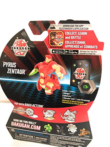 Bakugan, Pyrus Zentaur, criatura transformadora coleccionable de 5 cm de alto, para edades de 6 años en adelante