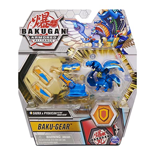 Bakugan Ultra, Fusionado Sabra x Pyravian con Transforming Baku-Gear, Armored Alliance Figura de acción Coleccionable de 7,5 cm de Altura