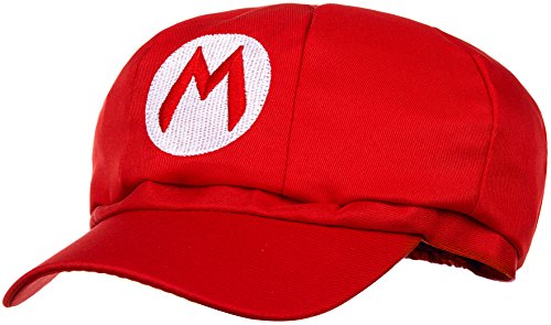 Balinco PAQUETE DOBLE de gorra de Super Mario + gorra de Luigi + guantes blancos y barbas adhesivas para mujeres, hombres y niños - Gorras de disfraces de carnaval