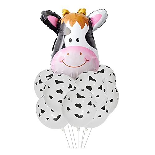 ballonfritz® Globo de animales de la jungla, juego de 11 piezas, tamaño XXL, cabeza de vaca 63 x 46 x 20 cm, como regalo de cumpleaños, decoración de fiesta o sorpresa para cumpleaños infantiles.