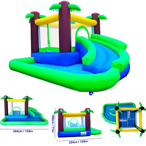 Ballsea Castillo Hinchable con Ventilador, Bola oceánica, Lleno de diversión, Castillo Hinchable para niños Apto para Uso Interior y Exterior, Apto para niños de 3 a 8 años