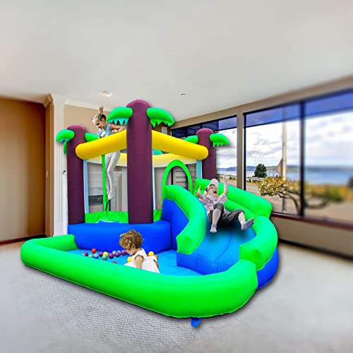 Ballsea Castillo Hinchable con Ventilador, Bola oceánica, Lleno de diversión, Castillo Hinchable para niños Apto para Uso Interior y Exterior, Apto para niños de 3 a 8 años