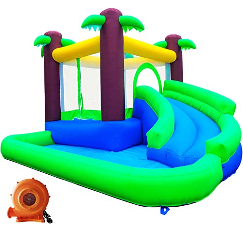 Ballsea Castillo Hinchable con Ventilador, Bola oceánica, Lleno de diversión, Castillo Hinchable para niños Apto para Uso Interior y Exterior, Apto para niños de 3 a 8 años