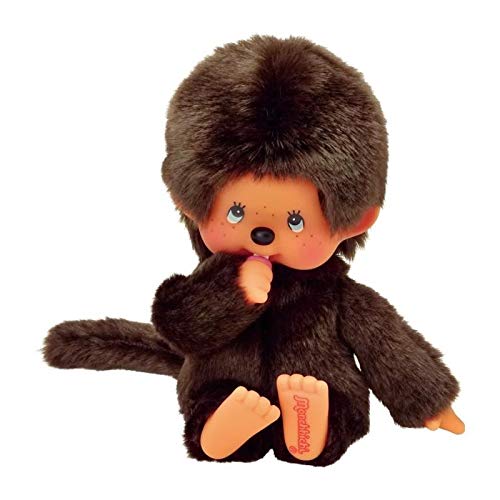 Bandai 84637 Monchhichi Peluche clásico, Color Marrón, 20 cm