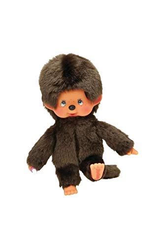 Bandai 84637 Monchhichi Peluche clásico, Color Marrón, 20 cm