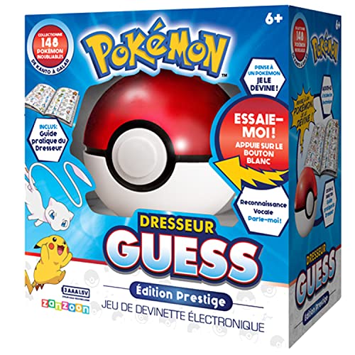 BANDAI Entrenador Guess Prestige electrónico en Forma de Poke Ball – Juego Interactivo, sin Pantalla, con reconocimiento de Voz sobre el Universo de Pokémon – Habla francés – ZZ21118