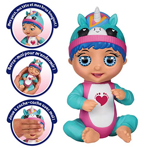 Bandai Tiny Toes 82797 - Muñeca interactiva (14 cm), diseño de Unicornio Azul