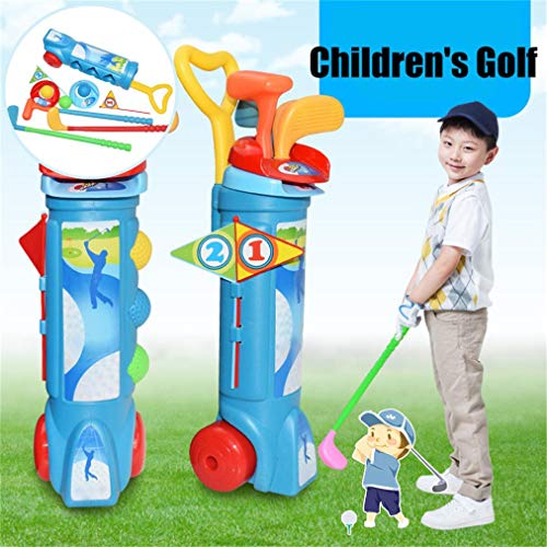 Banderas PracKids Juguete de palos de golf Set de juguetes para niños Golf Pro Set de juguete para niños Bola de plástico Caddy al aire libre Playa Jardín Gamestice Bolas Deportes Juguetes de interior