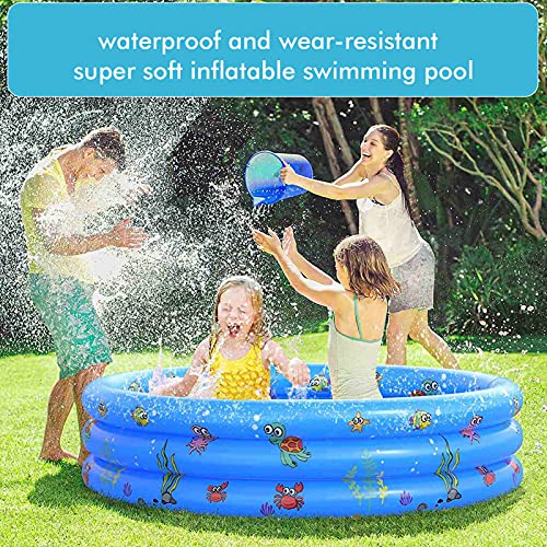 Bañeras Inflables Redondas, Flotador de Natación Inflable para Bebé, Piscina Interior al Aire Libre para Bebés Piscina de Juegos de Agua para Niños para Patios Traseros/Playas/Céspedes(90cm)