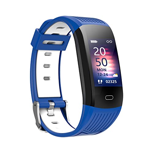 Baoblaze Reloj Inteligente para Teléfonos Android Y Teléfonos iOS, Compatible con IP68, Natación, Impermeable, Reloj Inteligente, Rastreador de Ejercicios, Rel - Azul Blanco