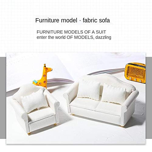 Baosity Sillón de Sofá de Casa de Muñecas en Miniatura - Muebles de Casa de Muñecas - Diseño Moderno Blanco