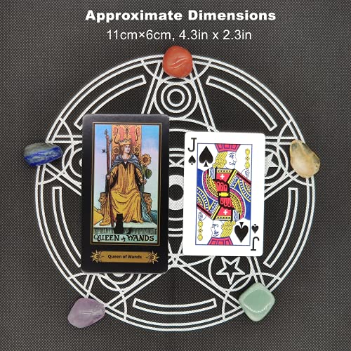 Baraja de Tarot Tradicional 78 Cartas Holográficas con Libro Guía y Bolsa de Tarot de Terciopelo, Herramienta de Adivinación con Efecto Arco Iris. (Totalmente en inglés) - Cekell