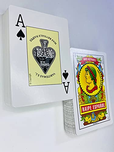 Baraja Española y Baraja de Poker | Set Baraja de Cartas | Barajas de Cartas Calidad Casino | Juego de Naipe Español y Baraja de Poker, 2 Juegos de Cartas con Funda.