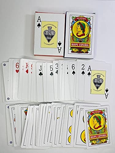 Baraja Española y Baraja de Poker | Set Baraja de Cartas | Barajas de Cartas Calidad Casino | Juego de Naipe Español y Baraja de Poker, 2 Juegos de Cartas con Funda.