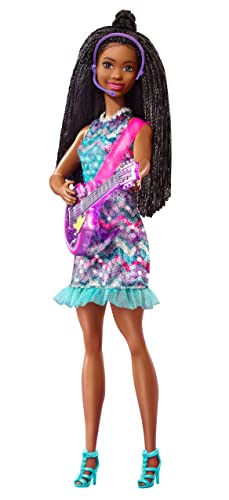 Barbie Brooklyn Muñeca afroamericana con guitarra de juguete y accesorios de música, regalo para niñas y niños +3 años (Mattel GYJ24)