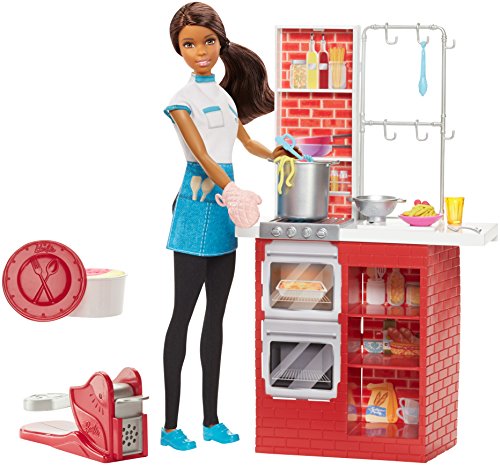 Barbie - DMC31 – Spaghetti Chef African-American muñeca con juego de cocina.