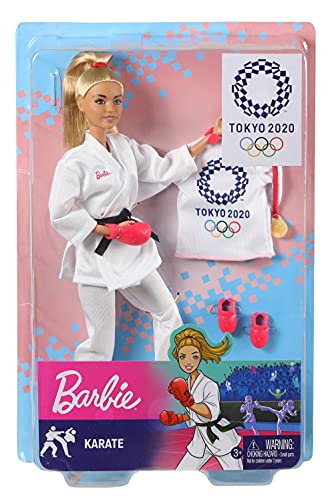 Barbie- Juegos Olímpicos Tokio 2020 muñeca karateka con uniforme y con accesorios (Mattel GJL74) , color/modelo surtido