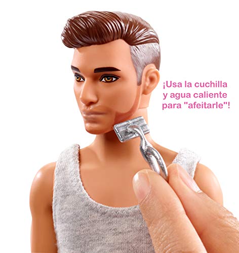 Barbie Muñeco Ken y mobiliario, accesorios para la casa de muñecas (Mattel FYK53)