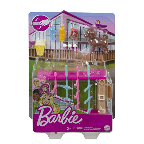 Barbie Set de juego con futbolín, perrito y accesorios de juguete para muñecas, regalo para niñas y niños +3 años (Mattel GRG77)