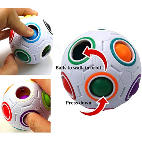 BASOYO Rainbow Spheric Ball Puzzle Cube 3D Puzzle Twist Educationa Juguete Rompecabezas Juguete de Regalo para niños