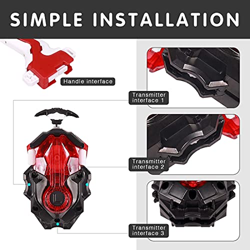 Battling Tops B-184 Custom Bay Launcher LR + B-109 Launcher Grip,Light Precision Strike Launcher Gyro LR Spin, Soporte L/R Rotación, para todos los giroscopios Bey Burst Series