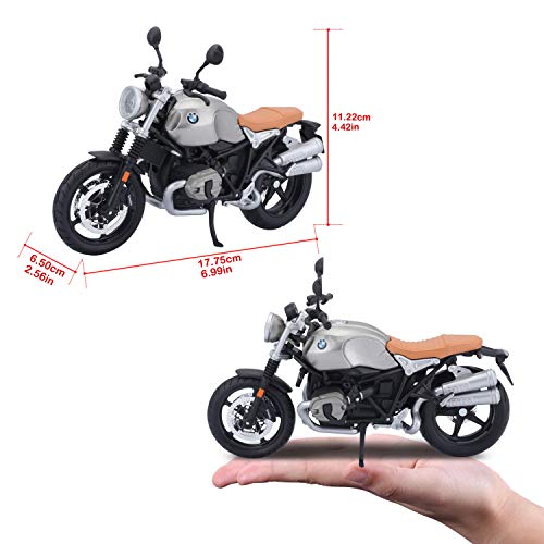 Bauer Spielwaren 5-18834 BMW R nineT Scrambler - Modelo de Moto, Color Gris