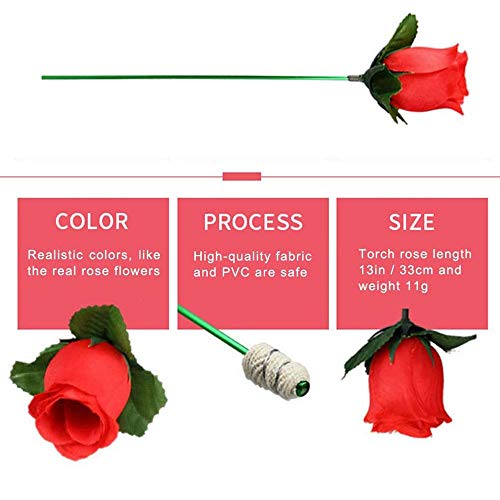 Bayda Lote de 10 piezas de luces para torre de Magia Rosa llama mágica con diseño de flor mágica, accesorios para pequeñas almía/espectáculos de boda o San Valentín