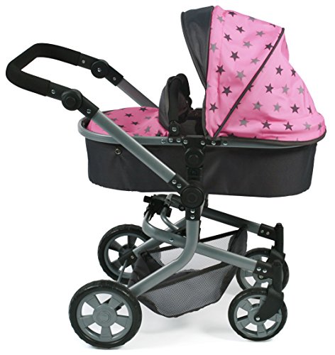 Bayer Chic 2000 595 83 Carrito de muñecas Mika, Estrellas Gris