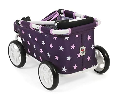 Bayer Chic 2000-Carrito de Arrastre Skipper pequeño para Peluches y muñecas, Color Estrellas Lila. (660 71)