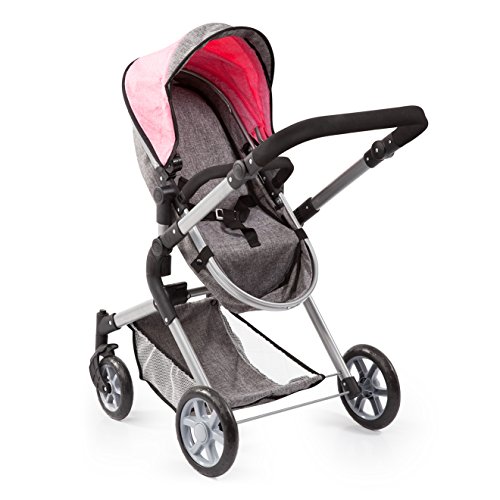 Bayer Design 18125Aa - Cochecito de Muñecas City Neo, Convertible, Rosa, Gris