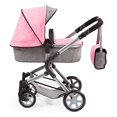 Bayer Design 18125Aa - Cochecito de Muñecas City Neo, Convertible, Rosa, Gris