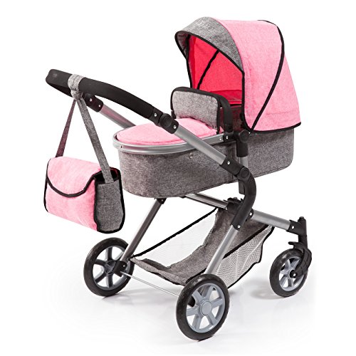 Bayer Design 18125Aa - Cochecito de Muñecas City Neo, Convertible, Rosa, Gris