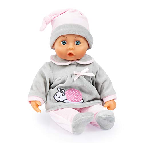 Bayer Design- First Words Baby, 24 Sonidos, 38 cm, Color gris, rosa, caracol (93824BC) , color/modelo surtido