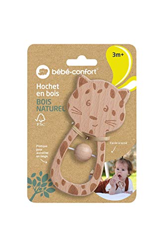 Bébé Confort, sonajero despertador para bebé de madera FSC, leopardo, Safari (3602202700)