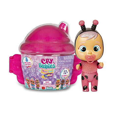 BEBÉS LLORONES LÁGRIMAS MÁGICAS Casita Tutti Frutti | Mini bebé llorón Sorpresa Coleccionable + Fantasy Casita Alada Mini muñecas sopresas coleccionables con Purpurina