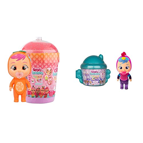 BEBÉS LLORONES LÁGRIMAS MÁGICAS Casita Tutti Frutti | Mini bebé llorón Sorpresa Coleccionable + Fantasy Casita Alada Mini muñecas sopresas coleccionables con Purpurina