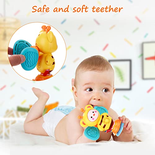 Bebés Ventosa Musical Juguetes Giratorios - Juguete de Succión para Silla Alta Sucker Spinner Niños Juguetes de Mesa para la Dentición Sensorial para Bebés Niños Aprendizaje Educativo 6 Meses +