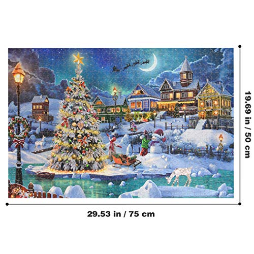 Becko Puzzle de madera 1000 piezas para adultos y niños - Escena de nieve en Navidad