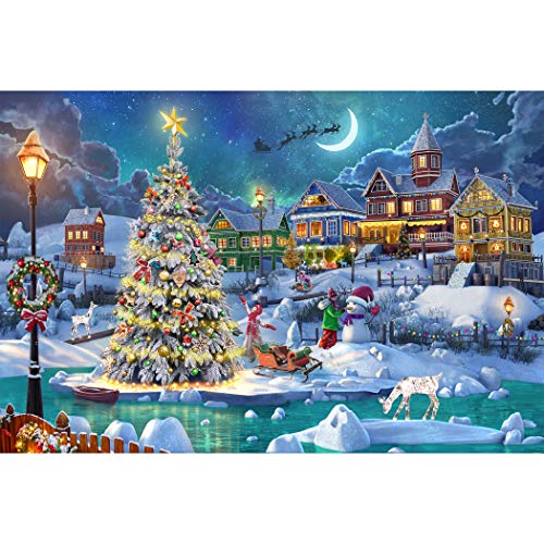 Becko Puzzle de madera 1000 piezas para adultos y niños - Escena de nieve en Navidad