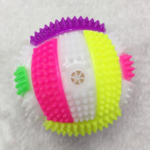 Behavetw Pelota de Voleibol LED para Niños con luz Intermitente, Cambio de Color, Bola de Erizo, para Interior y Exterior, Juguete para Mascotas