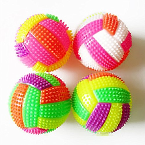 Behavetw Pelota de Voleibol LED para Niños con luz Intermitente, Cambio de Color, Bola de Erizo, para Interior y Exterior, Juguete para Mascotas