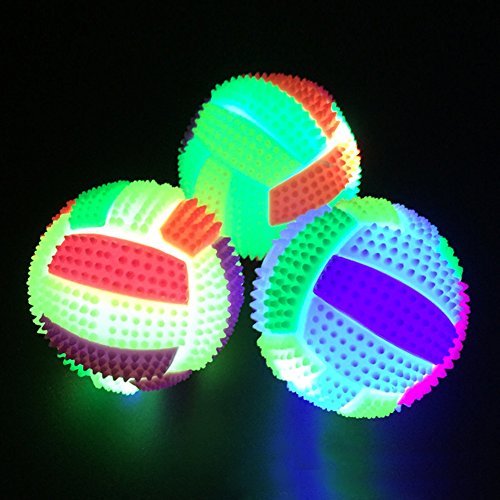 Behavetw Pelota de Voleibol LED para Niños con luz Intermitente, Cambio de Color, Bola de Erizo, para Interior y Exterior, Juguete para Mascotas