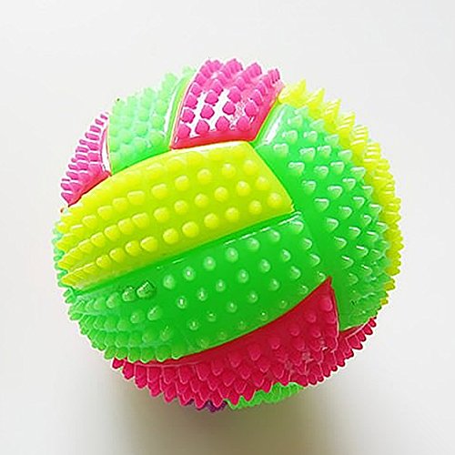 Behavetw Pelota de Voleibol LED para Niños con luz Intermitente, Cambio de Color, Bola de Erizo, para Interior y Exterior, Juguete para Mascotas