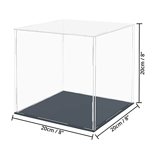 Belle Vous Vitrina Expositora de Acrílico Transparente – 20 x 20 x 20 cm - Expositor Metacrilato Grande a Prueba de Polvo para Figuras de Acción, Juguetes, Mini figuras, Coleccionables y Modelos