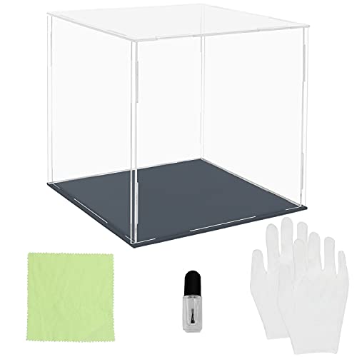 Belle Vous Vitrina Expositora de Acrílico Transparente – 20 x 20 x 20 cm - Expositor Metacrilato Grande a Prueba de Polvo para Figuras de Acción, Juguetes, Mini figuras, Coleccionables y Modelos