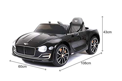 Bentley EXP12, Negro Pintado, Licencia original, Batería accionada, Puertas de la abertura, Asiento de cuero, Motor 2x, Batería de 12 V, 2.4 Ghz teledirigido, Ruedas suaves de EVA, Arranque suave