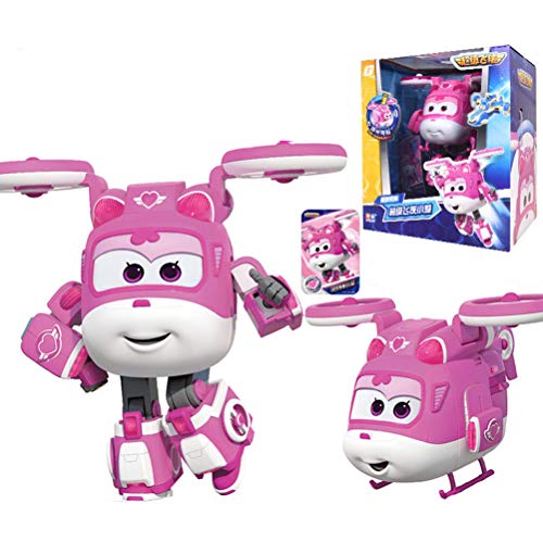 BESTWALED Super Alas Donnie,Dizzy,Mira,Crystal,Establecer Venta,Modo Avión Y Robot Deformación Juguete con Luces Y Musica Robots Multifunción Automático Niños Juguetes Navidad Regalo