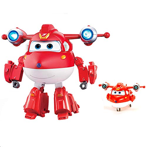 BESTWALED Super Alas Jett,Donnie,Dizzy,Astra,Establecer Venta,Modo Avión Y Robot Deformación Juguete con Luces Y Musica Robots Multifunción Automático Niños Juguetes Cumpleaños Navidad Regalo