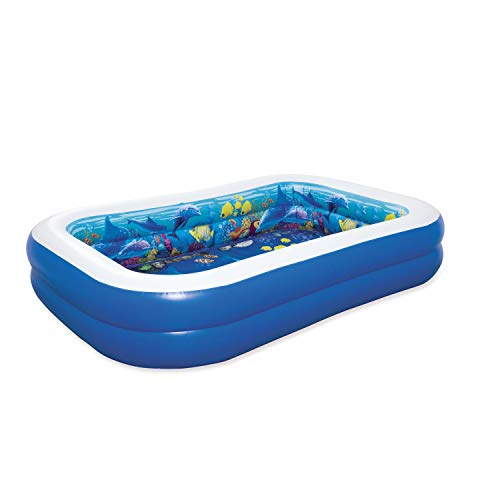 Bestway 54177 - Piscina Hinchable Infantil 2 Gafas 3D y Tesoro Undersea Adventure 262x175x51 cm