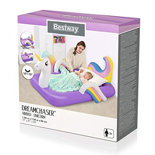 Bestway 67713 Cama Hinchable Infantil Unicornio, 196x104x84 cm